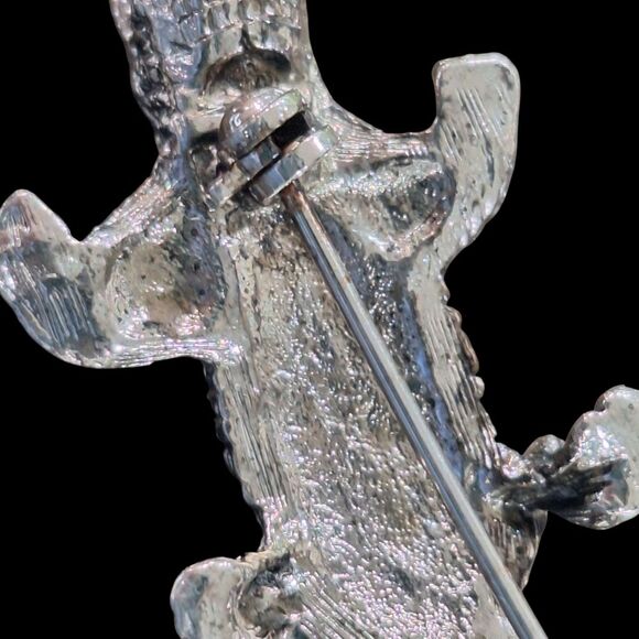 Crystal Gator Croc Brooch Lizard Salamander Gecko Chameleon Alligator Lapel Pin - Picture 7 of 15